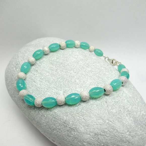 Uranium bead and Sterling Stardust bead bracelet - Picture 1 of 12